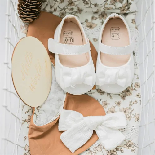 Miniatura 4 de Miamooi Zapatos de vestir de boda para bebés y niñas, zapatos de ballet con lazo de princesa Mary Jane, zapatos planos para primeros pasos, zapatos