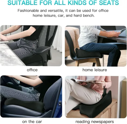 Miniatura 8 de Benazcap Cojín de Asiento con Memoria Extra Grande para Silla de Oficina Alivio de Presión Ciática y Alivio del Dolor de Coxis Almohadilla de Cóccix