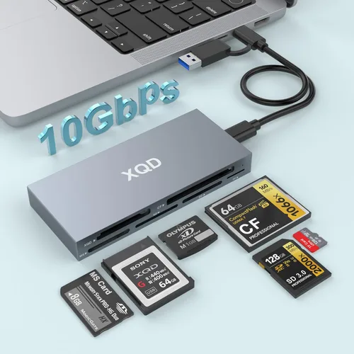 Miniatura 8 de Lector de tarjetas SD USB 3.0, lector de tarjetas de memoria múltiple 7 en 1 para SD SDXC SDHC Micro SD CF MS MMC cámara de memoria Lector
