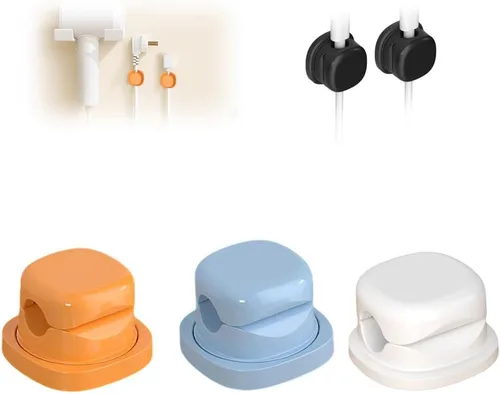 Miniatura 12 de Organizador de cable magnético, clips magnéticos para cable de escritorio, rotación de 360°, organizador de cables para mesita de noche, escritorio