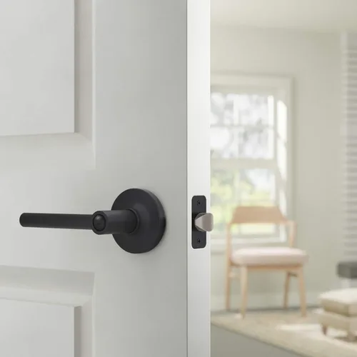 Miniatura 6 de Amazon Basics Palanca de puerta contemporánea Madison - Passage - Negro mate, paquete de 1