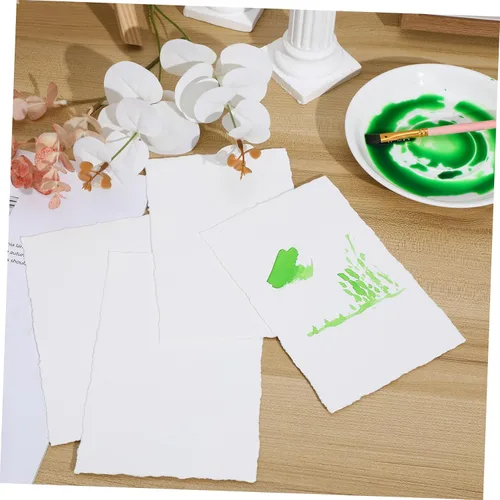 Miniatura 8 de ARTIBETTER 25sheets Cold Press Watercolor Paper Deckle Edges Blank Artist Paper for Painting Sketching and Card Making Versatile Use for All Skill