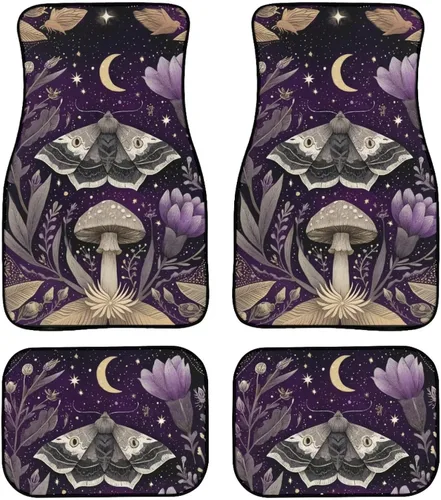 Miniatura 19 de YSTARDREAM Alfombrillas de hongo estrellado para automóvil para todas las estaciones para mujeres y hombres, alfombras de coche estrelladas