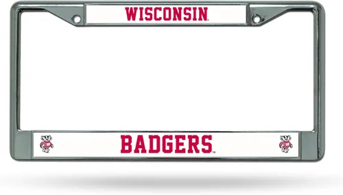 Miniatura 60 de Rico Industries NCAA Premium 12" x 6" Chrome Frame with Plastic Inserts - Car/Truck/SUV Automobile Accessory