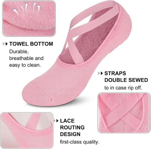 Miniatura 3 de Diu Life Calcetines de yoga con agarre para mujer, antideslizantes, pilates, entrenamiento, barra pura, ballet, danza, hospital
