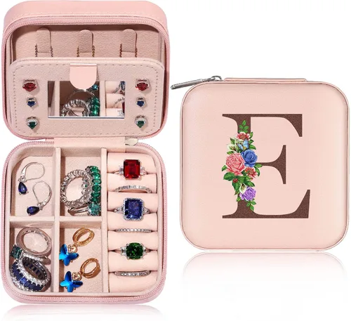 Yesteel Joyero pequeño organizador de joyas, joyero para viajes, regalos de boda, regalo de compromiso, regalo de despedida de soltera, regalo de