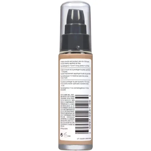 Miniatura 7 de Almay Base líquida, Color Verdaderamente Duradero, Acabado Natural de Larga Duración, Vitamina E y Extracto de Limón, Hipoalergénica, Libre de 260
