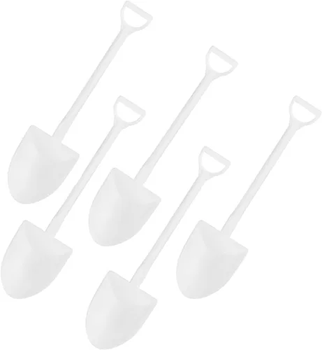Miniatura 8 de Ouliget Cucharas con forma de pala, lindas cucharas de postre de plástico desechables, palas de cuchara de postre de helado, 100