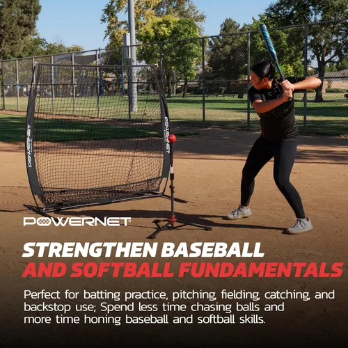 Miniatura 4 de PowerNet Baseball Net Bundle, 5x5 Travel Net With Softball Accessories for Hitting, Pitching, Training Equipment, Weighted Ball, Tee