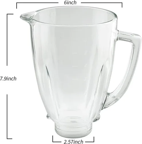 Miniatura 3 de Piezas de repuesto Frasco de vidrio de 6 tazas con cuchilla, compatible con licuadoras Oster