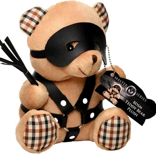 Miniatura 8 de Master Series Oso BDSM para hombres, mujeres y parejas. Suave oso de peluche con temática BDSM M. Regalo lindo y sexy. 1 pieza, beige y negro.