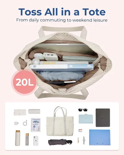 Miniatura 5 de BAGSMART Bolsa grande para mujer, bolsa de hombro de viaje con asa superior con hebilla para esterilla de yoga para gimnasio, trabajo, viajes