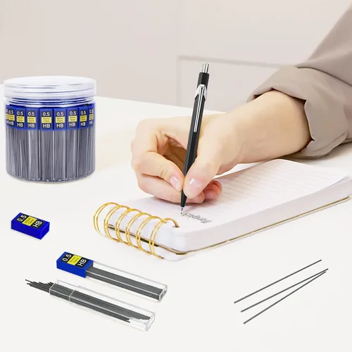 Miniatura 6 de Morepack Recambio de mina de 0.5 mm, 840 piezas de recambios de mina 0.5 mm para lápiz mecánico, 0.5 mm HB, recambios de lápiz mecánico resistentes