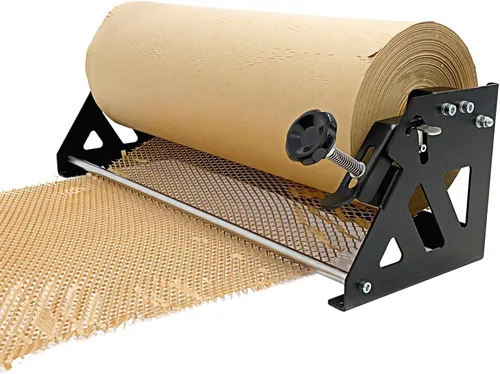 Miniatura 10 de Rollo de papel de embalaje de panal de abeja de 12 pulgadas x 295 pies con calcomanías frágiles, envoltura acolchada biodegradable para mudanza