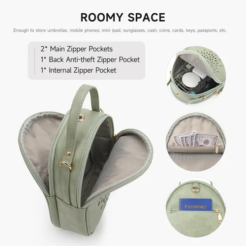 Miniatura 21 de T1953 Mochila para mujer, de piel sintética, para regalo para niñas y mujeres