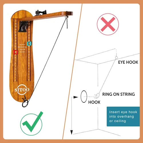 Miniatura 7 de Ring Toss Game for Adults, Outdoors Games, Wall Mounted Hook and Ring Game with Foldable Arm Madera