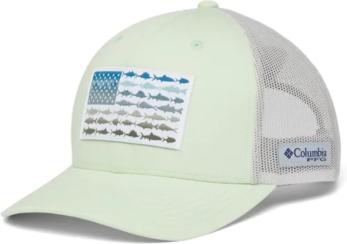 Miniatura 1086 de Columbia - Gorra de malla con bandera con árboles unisex para adultos, corona alta