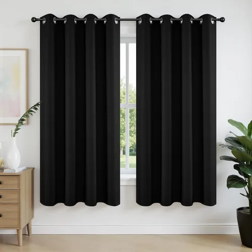 Miniatura 62 de Joydeco - Juego de 2 paneles de cortinas opacas de 63 pulgadas, 2 cortinas largas con aislamiento térmico burg, cortinas de oscurecimiento