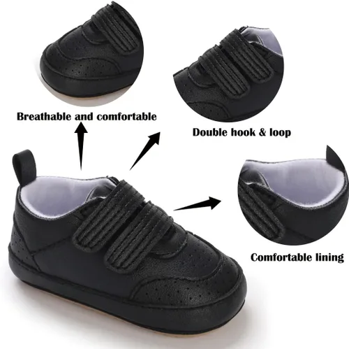 Miniatura 6 de E-FAK tenis para bebés, niñas y niños pequeños, con suela de goma antideslizante, para empezar a caminar