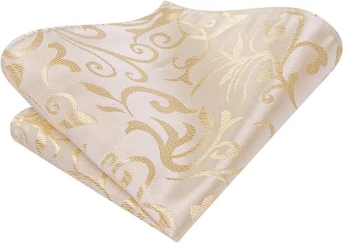 Miniatura 298 de Hi-Tie Corbatas de seda para hombre, diseño de cachemira a rayas, con bolsillo, gemelos cuadrados, conjunto formal de negocios