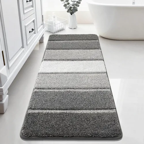 Miniatura 39 de COSY HOMEER Alfombras de baño de 24 x 17 pulgadas, ultra suaves y absorbentes, con respaldo de TPR antideslizante, lavable a máquina, alfombra Beige