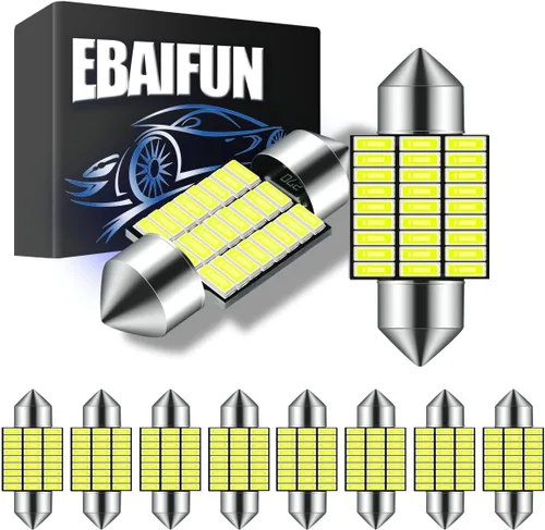EBAIFUN Bombilla LED DE3175 de 31mm Blanca 6000K 12V Luz de Festón Súper Brillante 3175 DE3021 DE3022 Aplicación para Luces Interiores del Automóvil