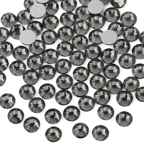 Miniatura 40 de Beadsland 1440 diamantes de imitación de cristal con parte trasera plana, gemas redondas, ámbar, SS3, 0.047-0.055 in