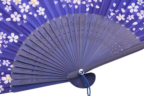 Miniatura 6 de Abanico plegable de seda y bambú, 8.27 pulgadas (21 cm), estilo retro, vintage, elegante y encantador, chino/japonés, regalo para mujeres y niñas