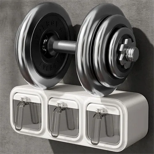 Miniatura 6 de Tarros de especias montados en la pared,Caja de condimentos autoadhesiva con cuchara,Botella dispensadora de condimentos múltiples (blanco 3 piezas)