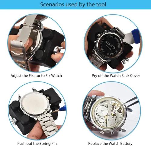 Miniatura 3 de EasyTime Kit de herramientas de reparación de relojes 149 PCS Kit de herramientas de reloj profesional para mantenimiento Reemplazo de batería