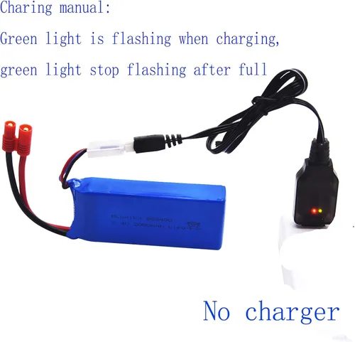 Miniatura 5 de Batería y cargado con conector plátano Blomiky, 2 uds, 7.4 V, 2000 mAh, para SYMA X8C X8W X8G X8HD X8HW X8HG 506HG JXD 506G Holy HS300 HS400
