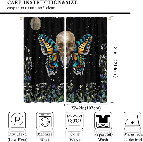 Miniatura 38 de Cortinas góticas de bosque de cuervos, para Halloween, espeluznante, negro, cuervo negro, alas oscuras, suspenso, bolsillo para barra, cortinas