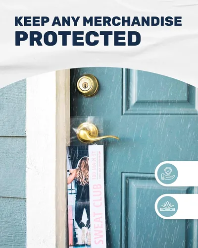 Miniatura 6 de TidyFriend Bolsas para colgar puertas de 6 x 12 pulgadas (paquete de 100), bolsas transparentes para colgar puertas que protegen volantes, folletos