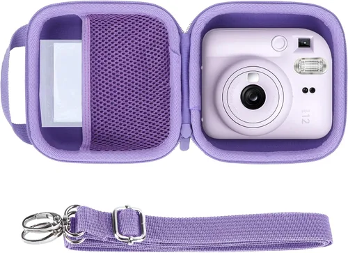 Miniatura 12 de Lebakort Funda de almacenamiento compatible con cámara instantánea Fujifilm Instax Mini 12/11 (funda rosa rubor)