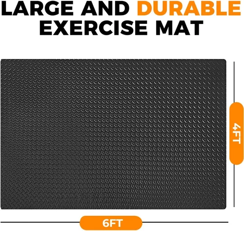 Miniatura 2 de BierBear - Esterilla de piso para gimnasio de 4x6 pies, de 10 mm de espesor - Gran esterilla de espuma TPE/NPE para entrenamiento en casa, piso