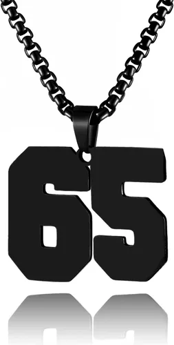 Miniatura 143 de Collar de Número Dorado para Hombre, Cadena de Acero Inoxidable con Colgante de Número para Atletas, Joyería Deportiva Personalizada para Niños