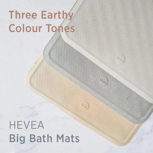 Miniatura 4 de HEVEA Tapete de baño ondulado de goma natural, largo, 28 x 16 pulgadas, tapete antideslizante para ducha y bañera con 388 ventosas, sin plástico