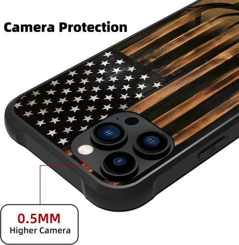 Miniatura 2 de Funda con diseño de ciervo y bandera estadounidense para iPhone 11 Pro Max - Funda protectora de poliuretano termoplástico resistente, antiarañazos