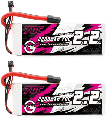 Miniatura 7 de CNHL Batería Lipo 2S 2200mAh 40C 7.4V con enchufe en T para coche a control remoto, camión, carreras, buggy, barco, vehículos RC (2 paquetes)