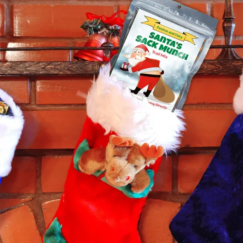 Miniatura 4 de Santa's Sack Munch Spicy Trail Mix - Divertido diseño de Papá Noel de luna - Regalos comestibles para hombres - Mezcla picante, fabricado