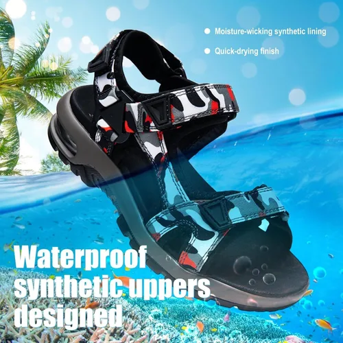 Miniatura 4 de visionreast Sandalias deportivas de moda para niños, con estampado de camuflaje, sandalias deportivas al aire libre, sandalias casuales para la playa