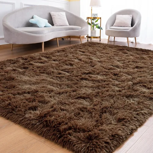 Miniatura 15 de Goideal Alfombra mullida para dormitorio, sala de estar, alfombra de noche beige de 2 x 6 pies, pelo largo de pelo sintético, alfombra moderna