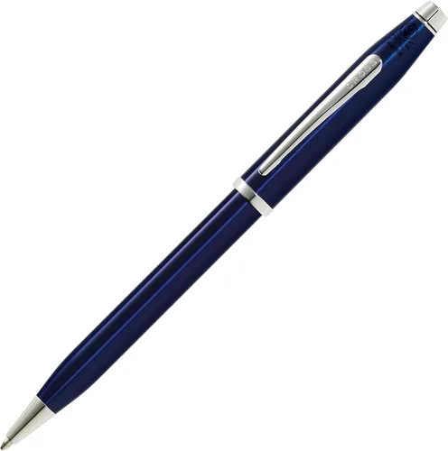 Miniatura 25 de Cross Century II - Bolígrafo esmaltado color azul cobalto translúcido Gris plomizo cepillado