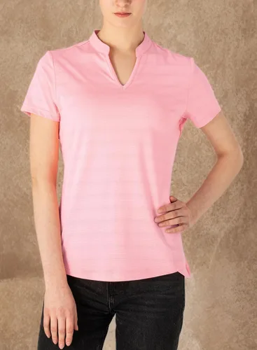 Miniatura 93 de Gopune Polo de golf con cuello en V para mujer, sin cuello, manga corta, ligera, de secado rápido, camisetas de tenis para correr