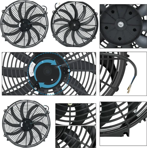 Miniatura 5 de Ventilador eléctrico universal delgado de 17,8 cm, tire/empuje para radiador, 12V 80W con kit de montaje