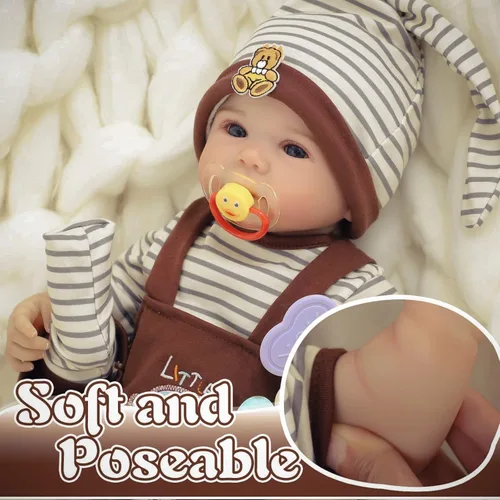 Miniatura 4 de Kdudgso Muñecas de bebé Reborn Niño 20" (51 cm), Muñeca de Bebé Realista que Parece Real Muñeca de Bebé Recién Nacido Sonriente, Cuerpo de Vinilo