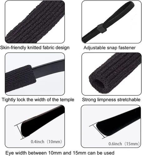 Miniatura 3 de SHINKODA Paquete de 6 correas para gafas - Cordón universal para anteojos - Cordón retenedor de gafas para lectura, seguridad, deportes y gafas