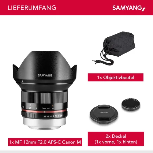 Miniatura 7 de Samyang 1220502101 Lente de enfoque manual F2.0 de 0.472 in para Canon M - Negro