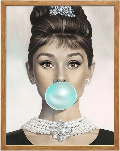 Miniatura 10 de Audrey Hepburn - Arte de pared de Audrey Hepburn azul, Holly Golightly, arte de pared glamoroso, póster de película vintage, regalo para mujeres