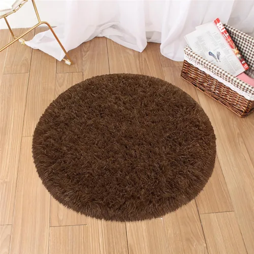 Miniatura 27 de Alfombra circular pequeña para dormitorio, 2 x 2 pies, color azul, para decoración de habitación de niños, redonda esponjosa para guardería